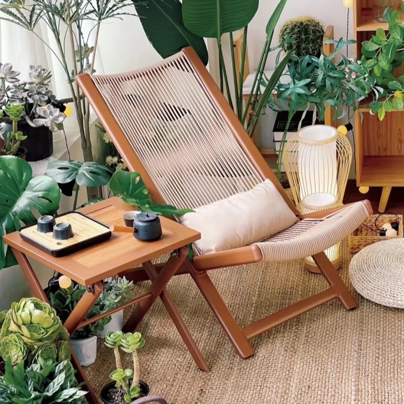 [Sillón reclinable Yunqi] Silla individual con respaldo y mesa de centro