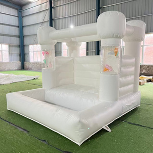 <span class=keywords><strong>Mini</strong></span> Castillo Inflable Blanco con Piscina de Pelotas, Columna Transparente, Castillo Hinchable para Fiestas Infantiles de <span class=keywords><strong>Alquiler</strong></span> - Product Image 1