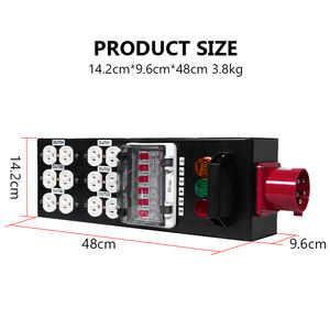 Abd soketleri ve demir gövdesi ile 5-Pin üç fazlı 6CH 32A taşınabilir sahne güç dağıtım kutusu - Product Image 5