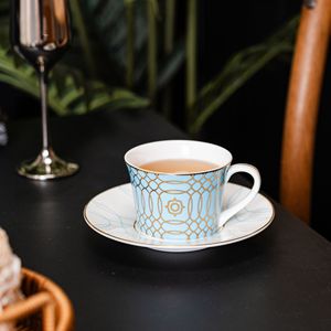 Juego de Tazas de Café de Cerámica Azul en Oferta, Juego de Platos para Té Inglés de Alta Calidad - Product Image 2