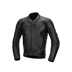 Blouson de moto en cuir de vachette premium noir style vintage à capuche avec protection avant, échantillon personnalisé disponible - Product Image 2