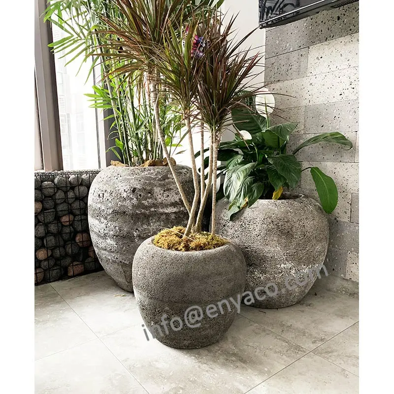 Extra Large Home Garden Cast Stone Weathered Concrete Palm Tree Plant Flower Cantera Planter Pots Outdoor