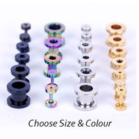 Tunnel d'oreille en acier 316L doré, noir, argenté, à fixation par vis, pour piercing, bijou corporel, cadeau pour mariage ou fête