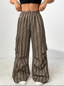 Pantalon large à carreaux de style INS européen et américain, tendance et polyvalent pour femmes - Product Image 6