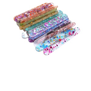 Stik Es Krim Akrilik dengan Glitter, Dapat Digunakan Kembali untuk Es Krim Musim Panas, Alat Pembuat Kue Rumahan, Grosir - Product Image 5
