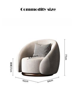 Poltrona Reclinabile in Stile Vintage Francese, Sedia Singola Compatta per Casa, Ufficio <span class=keywords><strong>e</strong></span> Camere da Letto, Design Moderno con Rotazione a 360 Gradi - Product Image 6