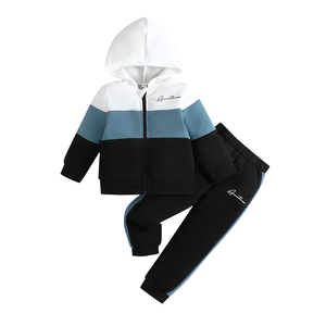 Automne et hiver ensemble deux pièces pour bébé garçons veste à capuche en coton avec <span class=keywords><strong>pantalon</strong></span> imprimé décontracté Joker sport caractéristiques chaudes - Product Image 1