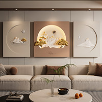 Peinture décorative moderne de luxe léger, créative, montagne, arbre, oiseau, élégante, haut de gamme, salon, canapé, fond de mur
