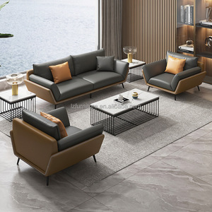 Ensemble de canapés de direction modulaires modernes en cuir écologique, durables, personnalisables en couleur et en taille, Lovezone, pour bureau à domicile, salon - Product Image 5