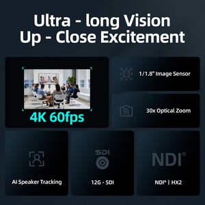 4K60FPS 30X AI Auto Tracking NDI Camera Controller Joystick <b>Keyboard</b> for Church Worship Live Conference MC630+MKB20 Voting - Product Image 5
