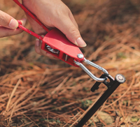Poulie à cliquet de 4 mètres de long et de 4 millimètres d'épaisseur pour corde de camping, tendeur réglable, guide de tente, boucle de ceinture.