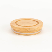 Couvre-bocaux en bambou/bois personnalisés pour bocaux en verre, couvercles de contenants de stockage alimentaire et cosmétiques pour bocaux à bougies