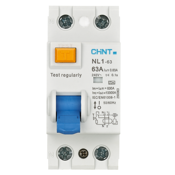 Chint RCCB Circuit Breaker 25A 40A 63A 230V 400V 2P 4P NL1 Residual ...