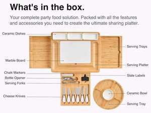 Plateaux en bois décoratifs, plateau de service moderne pour la cuisine, planche à charcuterie rustique artisanale, bols en céramique, couverts - Product Image 2