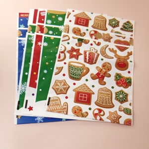 Phong cách màu đỏ độ ẩm bằng chứng Túi Quà Tặng bằng nhựa cho Giáng sinh kỳ nghỉ xử lý trang trí bên <span class=keywords><strong>Ziplock</strong></span> gói túi - Product Image 5