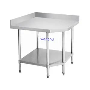 Restaurant Kitchen Equipment 2 Tiers Work Bench Factory Australia Stainless Steel 304 Assembly Chef Work Table With Under Shelf