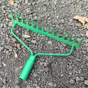 Râteau à tête en acier au carbone robuste pour le nivellement du sol, l'agriculture et l'aménagement paysager - Product Image 1