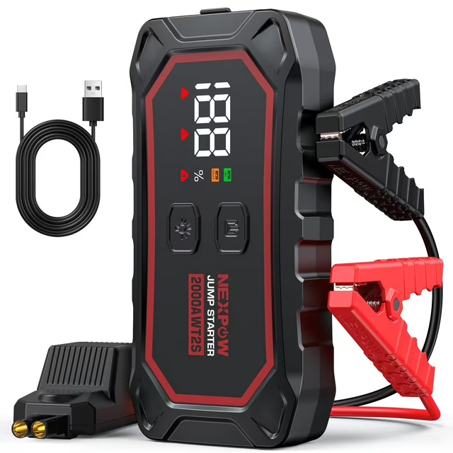 Car Jump Starter, 2000A Peak 8000mAh Car Battery Jump Starter (up to 7.0L Gas or 6.5L Diesel Engine), 12V Jump Box Battery Pack