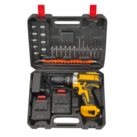 Perceuse sans fil flexible 21 V à moteur à balais, 2 vitesses, avec batterie au lithium, kit tournevis électrique, outil puissant pour la maison