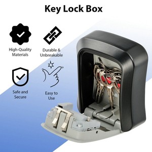 Custom Indoor Aluminum Alloy Key Safe <b>Box</b> Combination <b>Lock</b> Black Durable Safety Storage - Product Image 6