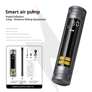 ENLEE Bomba de Aire Eléctrica Mini de Aleación de Zinc de 130 PSI - Inflador de Neumáticos Portátil de Alta Presión con Manómetro Digital, Bomba para Bicicleta - Product Image 4