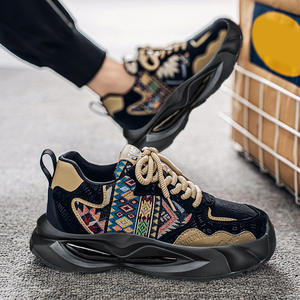 Chaussures pour hommes Nouvelle collection Printemps 2025 Super légères Semelle épaisse Semelle souple Suspension Style tendance décontracté Tissu en maille Lacets - Product Image 4