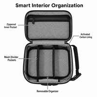 Étui à cigarettes portable anti-odeur avec fermeture éclair, sangle réglable et verrouillage par mot de passe, en charbon actif