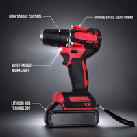 Perceuse à percussion sans fil sans balais 21V au lithium, perceuse électrique portable pour le bricolage domestique et industriel