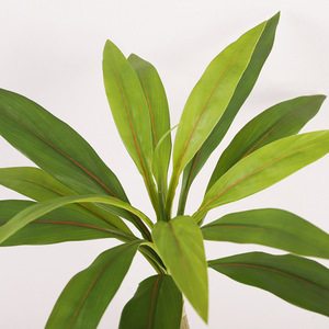 Artificial Iron Leaf Plant Variegated White Red Green PVC Plastic Home Decor Indoor <b>Ornament</b> <b>Small</b> Branch High Simulation - Product Image 2