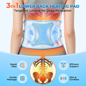<span class=keywords><strong>Ceinture</strong></span> de massage du bas du dos avec double soutien <span class=keywords><strong>lombaire</strong></span>, massage par vibration chauffant, <span class=keywords><strong>batterie</strong></span> 8000mAh pour hommes et femmes - Product Image 2