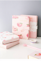 Cuaderno de Cuero PU Color Durazno con Cierre Magnético, Personalizado, de Alta Calidad para Estudiantes, Venta Caliente de Fábrica