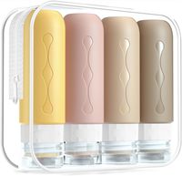 Ensemble de voyage personnalisé avec logo, contenants compressibles étanches pour shampoing et lotion, bouteilles de voyage en silicone approuvées par la TSA