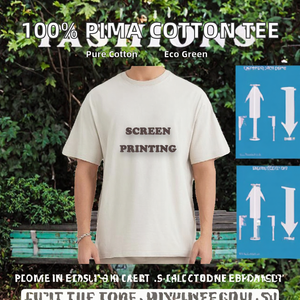 เสื้อยืดเฮนลีย์แขนสั้นสีฟ้าอ่อนสำหรับผู้ชาย ทรงปกติ ผ้าฝ้ายถัก สไตล์ลำลอง คอทรงโอ ระบายอากาศได้ดี น้ำหนัก 200 กรัม - Product Image 2