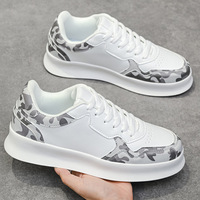 Chaussures de skate décontractées pour hommes, en cuir souple et léger, à lacets, avec plateforme contrastante, pour l'extérieur et le quotidien, tailles 38-45