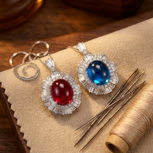 Tu Oval Cut 15*18mm Smooth Cubic Zirconia Rings and Pendant Copper White Gold Plated banquet jewelry Set ladies - Product Image 2