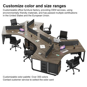Ensemble <span class=keywords><strong>bureau</strong></span> et chaise de <span class=keywords><strong>bureau</strong></span> en forme de Y, poste de travail pour le personnel avec cloison de séparation - Product Image 5