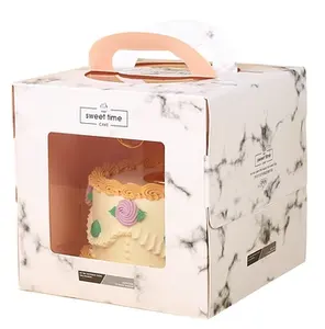 Contenitore per matrimonio e compleanno su misura 4 pollici da 6 pollici 8 pollici borsa trasparente da finestra confezione per dolci al forno mousse torta scatola