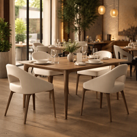 Ensemble table et chaises de salle à manger modernes personnalisables Sigma 2026 avec fauteuils rembourrés à dossier ouvert pour la maison et la restauration