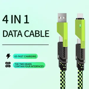 Super Fast Charging Cable Multi Usb 4 In 1 Watch Phone Usb Fast Charging Cable 4 In 1 Usb Multi Phone Charger Cable Data Trans