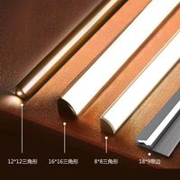 Profilé d'éclairage LED d'angle pour plafond à faible MOQ, en aluminium extrudé à 45 degrés, avec diffuseur de canal LED 3M