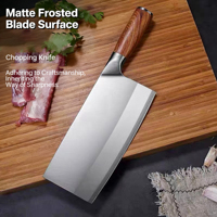 Couteau de boucher ambidextre de 8 pouces, de haute qualité, écologique, en acier inoxydable, avec manche en bois, passe au lave-vaisselle
