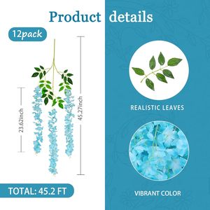 Offerta Speciale: Ghirlande di Fiori Artificiali di Glicine, Piante Rampicanti per Decorazioni Murali e Matrimoni - Product Image 2