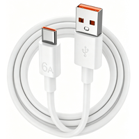 Kabel USB a ke Type C 6A Super Fast Charging untuk Samsung Xiaomi Android iPhone Ponsel Grosir Transfer Data Kecepatan Tinggi