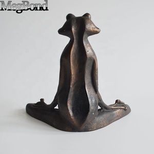 庭の恋人のための瞑想鋳鉄ヨガカエル像手溶接金属工芸品テーブル装飾素晴らしいギフトのアイデア - Product Image 5