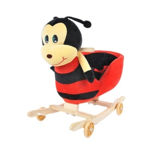 حصان لعبة التعليم المبكر للأطفال مع موسيقى هزاز حصان ثنائي الغرض خشب صلب - Product Image 1