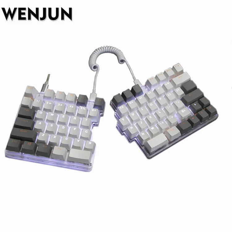 Wenjun Split Mechanische Programmeerbare Toetsenbord 78% Key Custom Ergonomische Licht Usb Led Backlight 78 Toetsen Keyboard Game Maccro