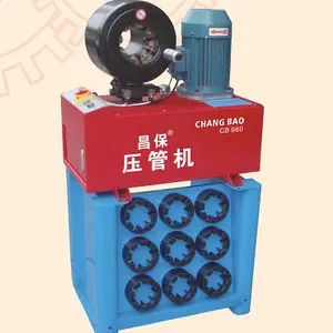 Changbao manual engrenagem friso máquina 6-38mm alta pressão mangueira apertando máquina pressão pulverização mangueira