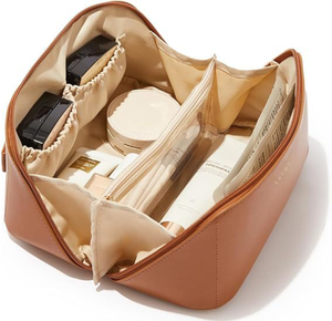 Pochette portable imperméable, ouverture plate, trousse de toilette, organiseur de maquillage avec séparateur et poignée - Product Image 1