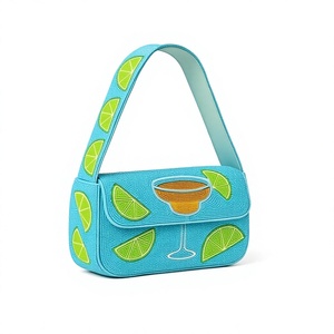 Sac à main rectangulaire brodé de haute qualité, motif scène de plage mignon, design fantaisie, en toile de coton, fait main, pour fête - Product Image 2