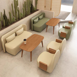 Conjunto de Muebles Modernos para Cafetería y Restaurante, Silla de Salón y Mesa Redonda Pequeña para Cafetería, Hotel, Vestíbulo, Interior Comercial - Product Image 2